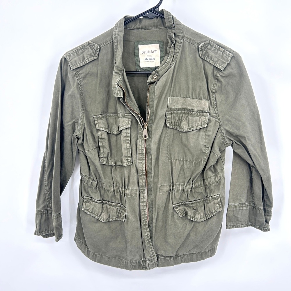 Utility Military Field Jacket Womens M Olive Casual Green Streetwear Layering‎